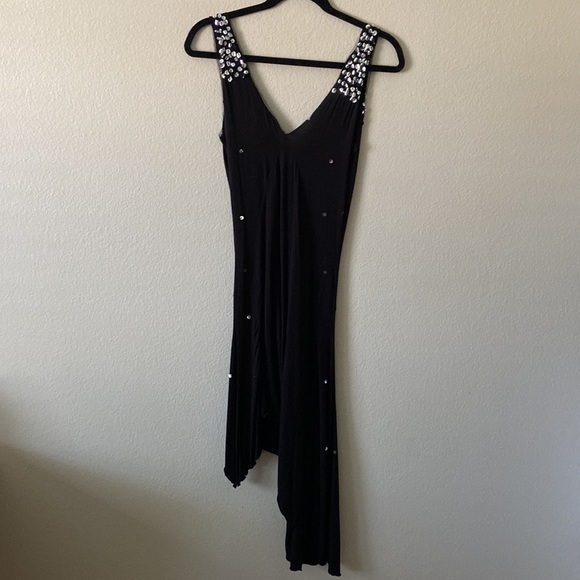 Romeo & Juliet Couture Sequened Shoulder’s Semi Sheer Sexy Dress - Picture 2 of 4